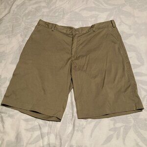 NIKE GOLF Mens Flat Front Dri-Fit Golf Shorts-Beige-Poly/Spandex SZ 38
